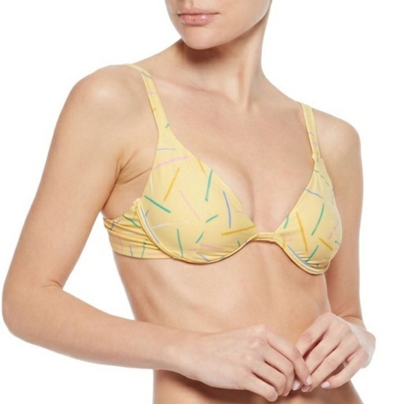 NEW Onia Anna Bikini Top Yellow Dash Honey - Picture 2 of 8